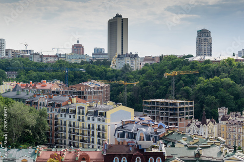 Kiev / Ukraine-June 17, 2018: View of the city with houses and buildings. © Konstiantyn Zapylaie
