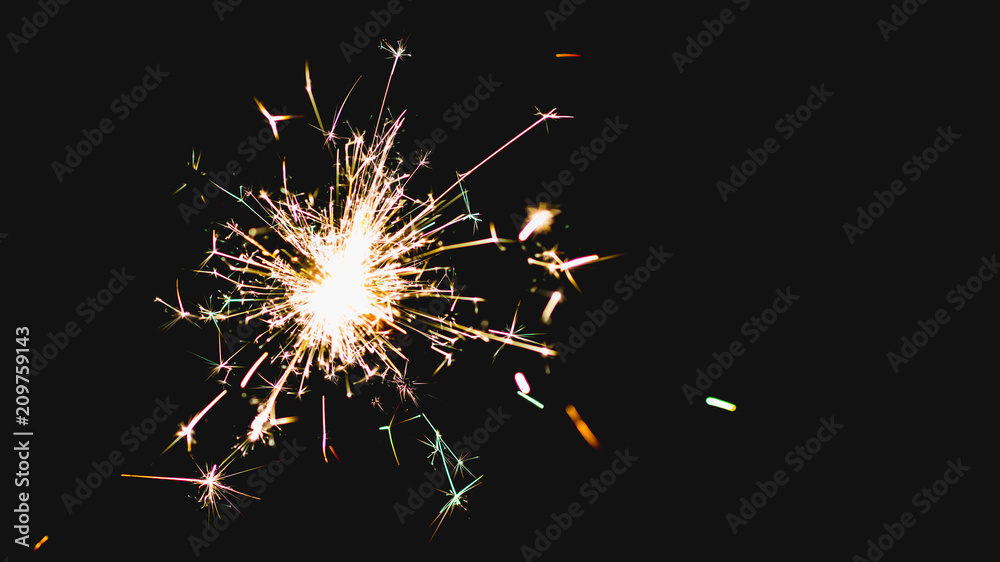 Fototapeta premium fireworks / sparkler isolated on black background