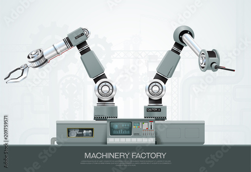 machine robotic robot arm hand factory