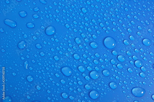 water drops on blue background texture