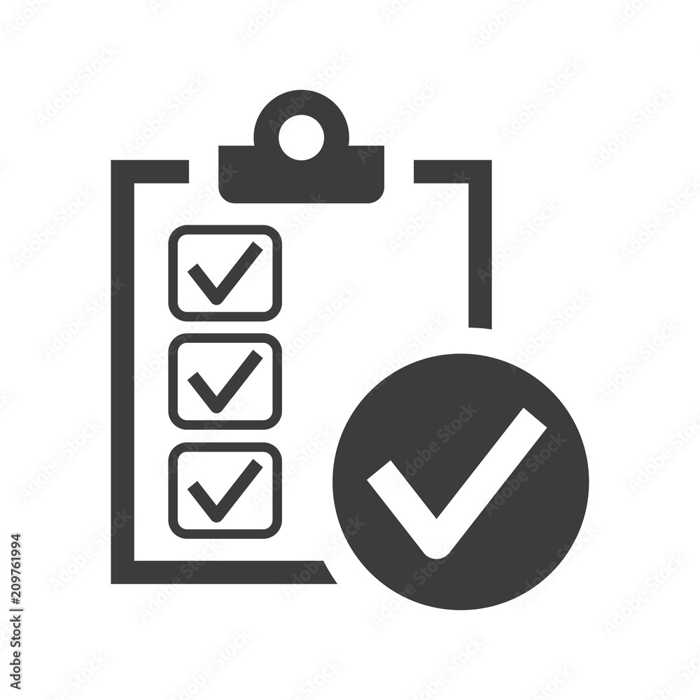 Checklist icon on white background. Checklist icon on white background.