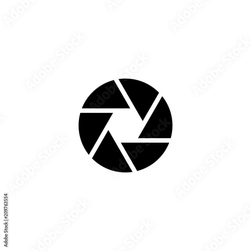 Aperture Focus. Flat Vector Icon illustration. Simple black symbol on white background. Aperture Focus sign design template for web and mobile UI element