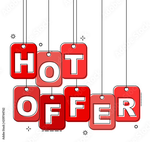 red flat line tag hot offer