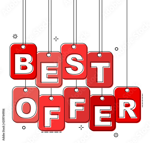 red flat line tag best offer