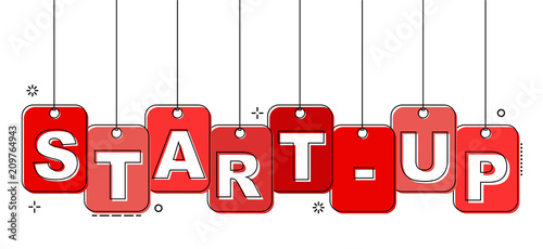 red flat line tag startup