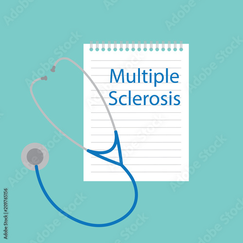 Multiple sclerosis written in notebook- vector illustration