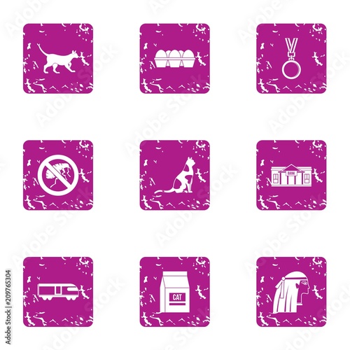 Worship icons set. Grunge set of 9 worship vector icons for web isolated on white background