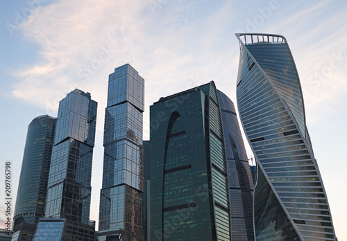 Moscow city skyscrapers architecture backdrop