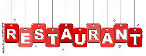 red flat line tag restaurant
