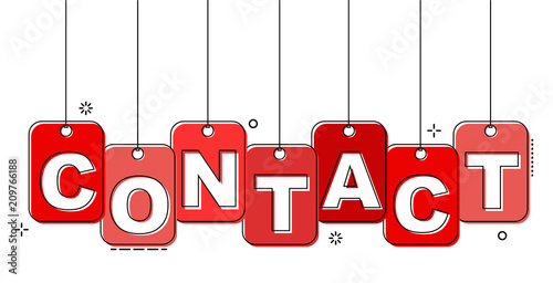 red flat line tag contact