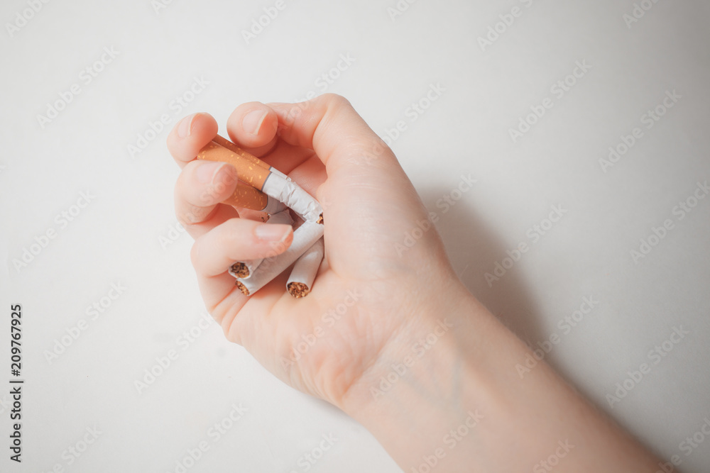 Quit smoking - hand crushing cigarettes Quit smoking - hand crushing cigarettes
