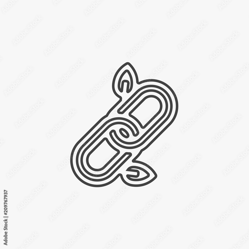 Natural link icon. Hyperlink chain symbol. Vector illustration on white background. Natural link icon. Hyperlink chain symbol. Vector illustration on white background.