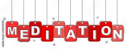 red flat line tag meditation
