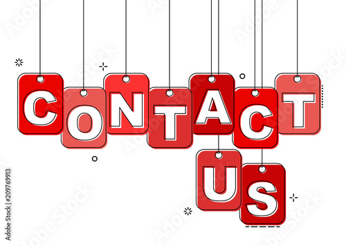 red flat line tag contact us