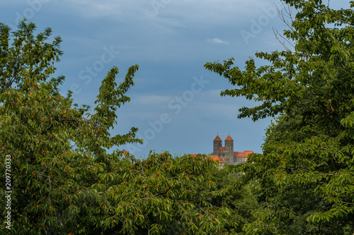 Blick auf das Schloss der Weltkulturerbestadt Quedlinburg