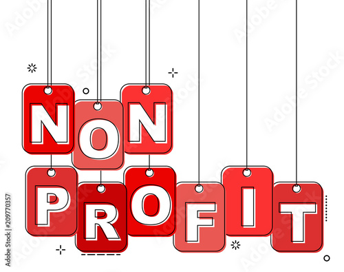 red flat line tag non profit