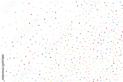 Festival pattern with color round glitter, confetti. Random, chaotic polka dot. Bright background  for party invites, wedding, cards