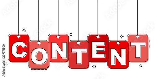 red flat line tag content