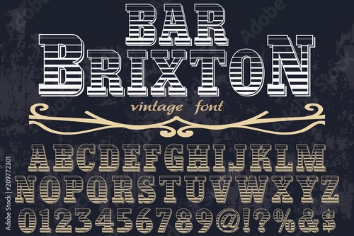 vintage font typeface handcrafted vector