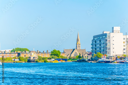 Canvas Print Riverside of the Grand Harbour in Dublin, Ireland