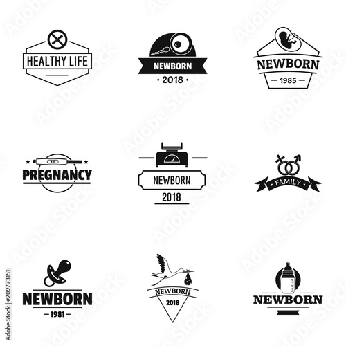 Brought logo set. Simple set of 9 brought vector logo for web isolated on white background