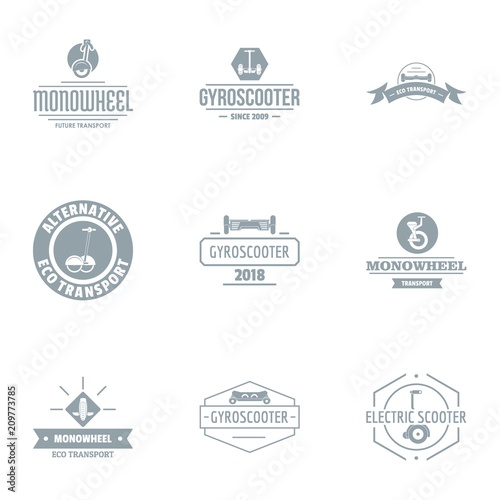 Motor scooter logo set. Simple set of 9 motor scooter vector logo for web isolated on white background photo