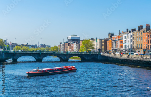 Riverside of Liffey in Dublin, Ireland