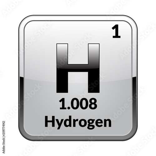 The periodic table element hydrogen.Vector.
