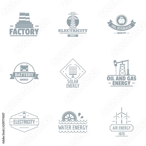 Manufacturing plant logo set. Simple set of 9 manufacturing plant vector logo for web isolated on white background