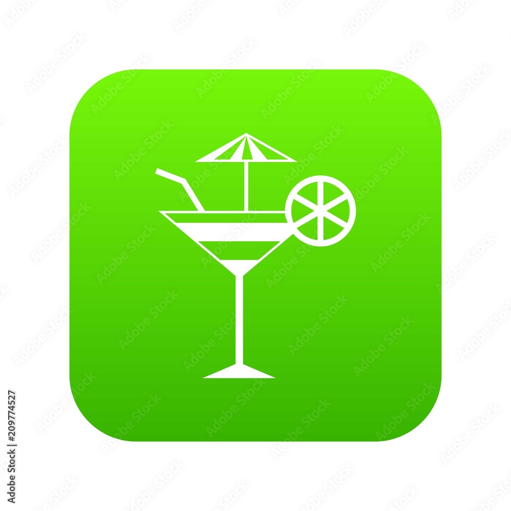 Fruit cocktail icon digital green for any design isolated on white vector illustration Fruit cocktail icon digital green for any design isolated on white vector illustration