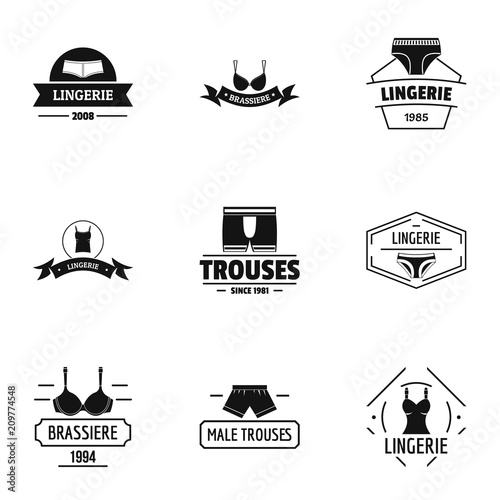Beachwear logo set. Simple set of 9 beachwear vector logo for web isolated on white background
