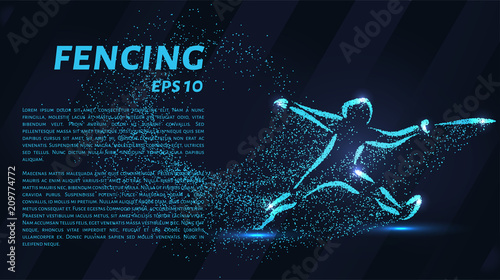 Fencing of the particles. Silhouette of fencing from small circles.