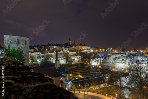 Photos of Luxembourg city at night