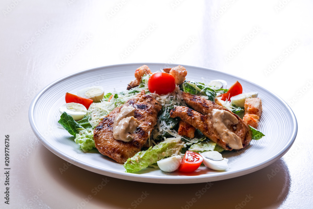 Caesar salad with chicken