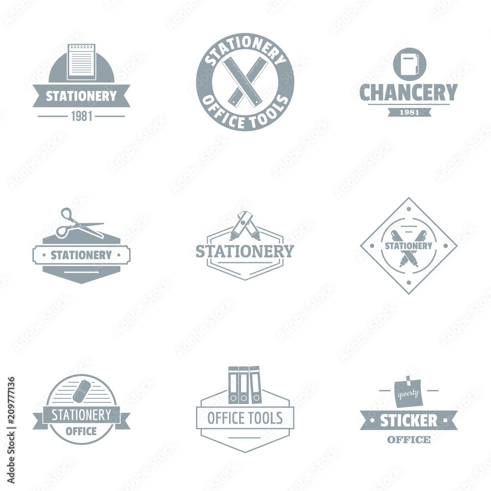 Chancellery logo set. Simple set of 9 chancellery vector logo for web isolated on white background Chancellery logo set. Simple set of 9 chancellery vector logo for web isolated on white background