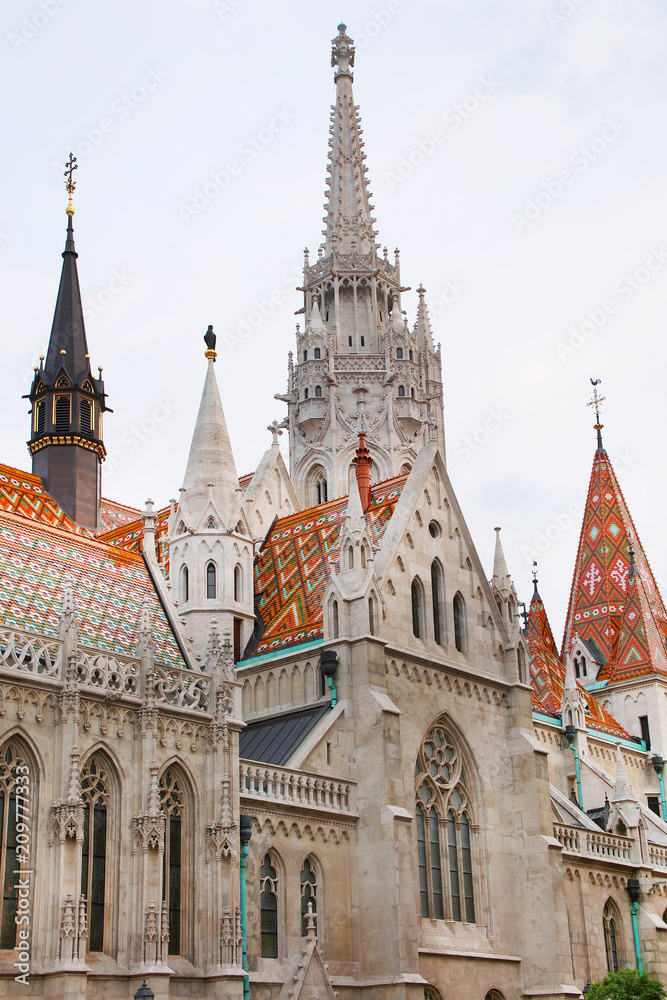 Matthias Church in the Castle District, one of the most famous landmarks of Budapest, Hungary, Europe