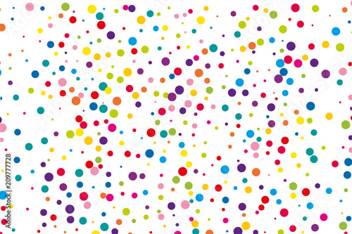 Festival pattern with color round glitter, confetti. Random, chaotic polka dot. Bright background  for party invites, wedding, cards