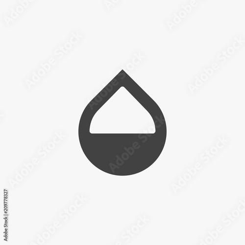 Water drop icon, opacity vector, white background