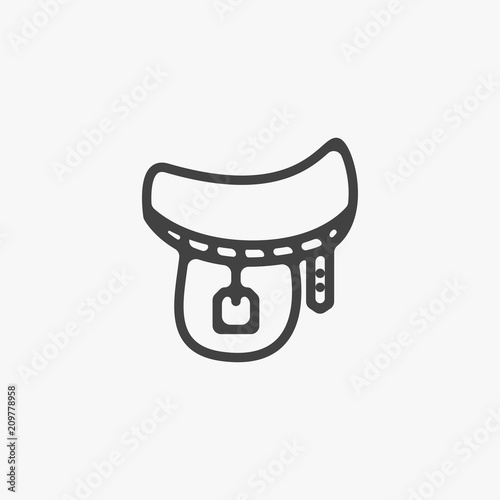 Saddle icon in black style isolated on white background.