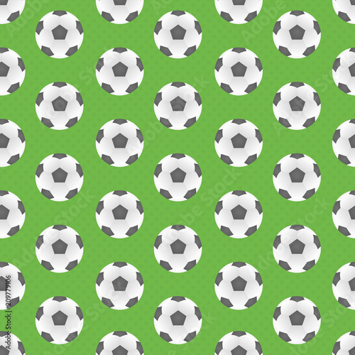 Seamless pattern with football balls. Good for wrapping paper  postcards and promotional products.