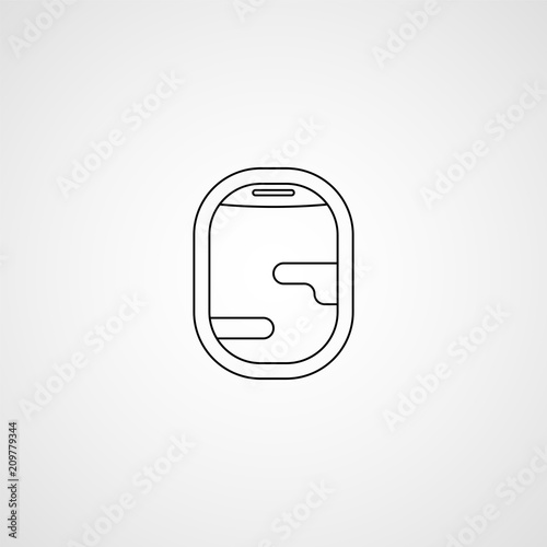 Airplane window. Line icon