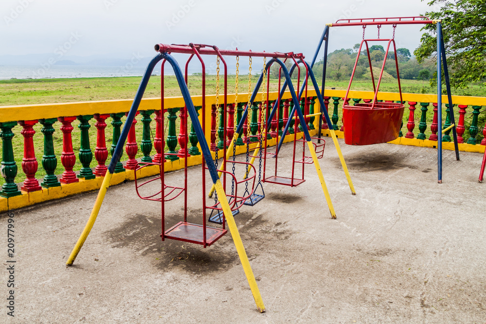 Children playground near lake Yojoa, Honduras Children playground near lake Yojoa, Honduras