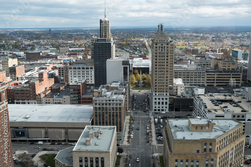 Canvas Print View of the city of Buffalo New York from a tall building
