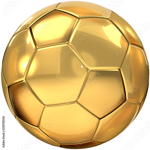 soccer ball golden 3d rendering