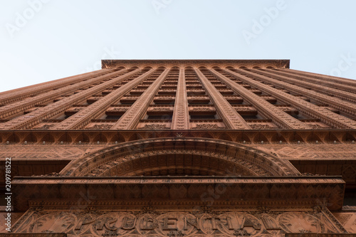 Looking up at the Guaranty Building (Prudential Building) designed by Louis Sullivan in 1896 following Form Follows Function design theory. Clad in terra cotta bricks in Buffalo New York. photo