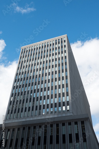 The Edward A Rath Building (County Office Building) in Buffalo, New York by Architects Backus, Crane & Love designed in the International Style in 1969.