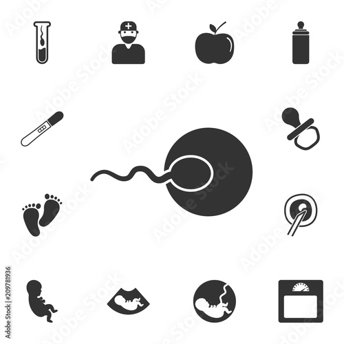 Sperm fertilizing egg cell icon. Simple element illustration. Sperm fertilizing egg cell symbol design from Pregnancy collection set. Can be used for web and mobile