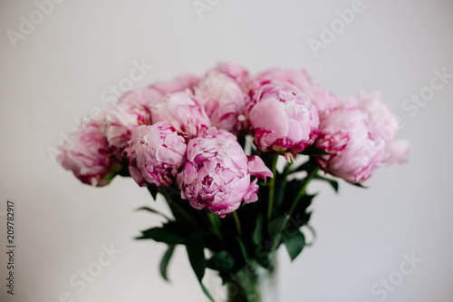 Bouquet of pink peonies