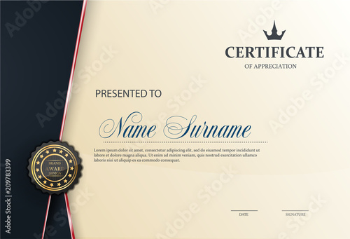 certificate template with luxury pattern,diploma,Vector illustration