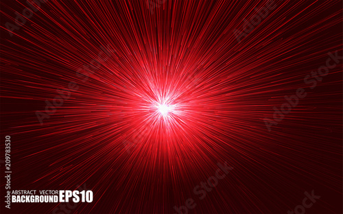 Abstract circular geometric background. Circular geometric centric motion pattern. Starburst dynamic lines or rays. Light warp speed